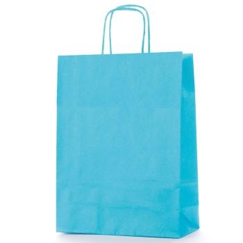 Borsa regalo tinta unita formato 22X10X27azzurra confezione da 25 pezzi -  Mercò