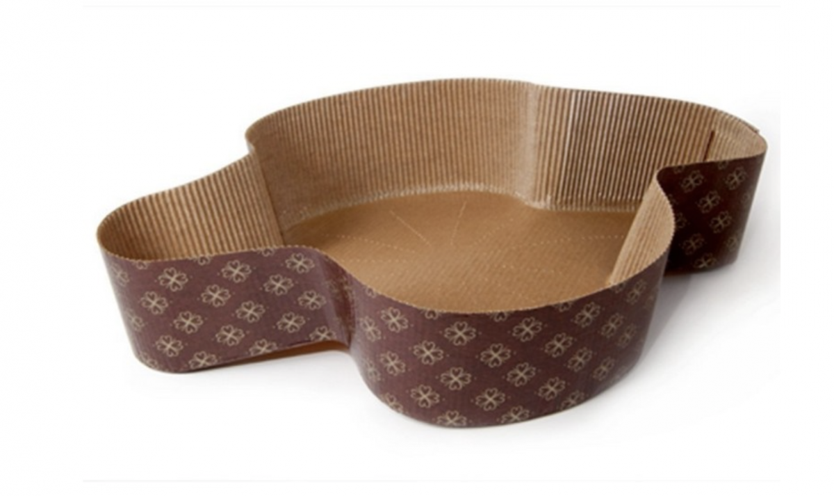 Lucgel Stampo Per Colomba Pasquale Da 500g In Carta Forno, 25,5x18,5x5 Cm, Confezione Da 10 Pezzi, Con Decoro Floreale Dorato, Resistente Fino A 220°C