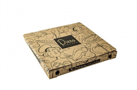 SCATOLE PIZZA 33x33x3,5cm 100 Cartoni Per Pizza Scatoli Chiusura Italiana Avana